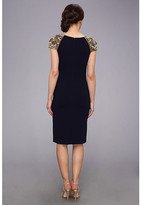 Thumbnail for your product : Badgley Mischka Beaded Cap Sleeve Cocktail Dress