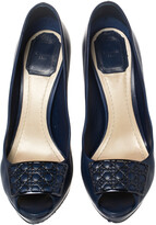 Thumbnail for your product : Christian Dior Blue Leather Peep Toe Pumps Size 37