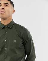 Thumbnail for your product : BOSS Mypop slim fit poplin shirt in khaki