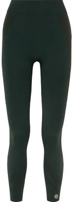 Tory Sport Cropped Stretch-jersey Leggings - Green