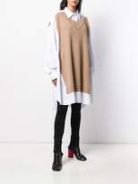 Thumbnail for your product : Maison Margiela knitted panel shirt dress
