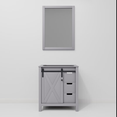 Lexora Marsyas 30 in W x 22 in D Single Bath Vanity and 28 in Mirror
