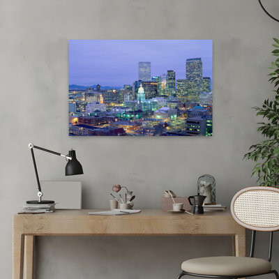 High Angle View Of The State Capitol Building And Downtown Denver Colorado Usa Abstract Contemporary Architecture City Art