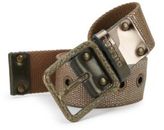 Thumbnail for your product : Diesel Bitape Leather-Trimmed Cotton Belt