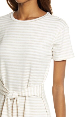 BB Dakota by Steve Madden Stripe Tie Waist Midi T-Shirt Dress