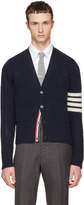 Thumbnail for your product : Thom Browne Navy Classic Mohair V-Neck Cardigan
