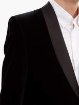 Thumbnail for your product : Balmain Satin-collar Single-breasted Velvet Blazer - Mens - Black