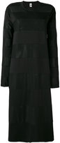 Comme Des Garçons Noir Kei Ninomiya - longsleeve sheer panel dress - women - Soie/Nylon/Polyester/Rayonne - L