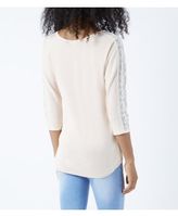 Thumbnail for your product : New Look Shell Pink Lace Panel Sleeve Top