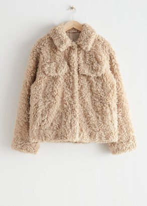 Collared faux fur jacket Clearance