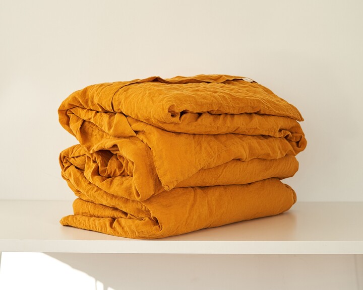 Etsy Saffron Linen Duvet Cover European Bedding Boho Style