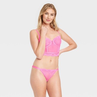 Women's Floral Print Lace Cheeky Underwear - Auden™ Pink : Target