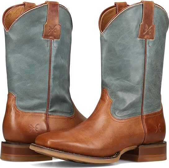 Frye Hauser Roper Cowboy Boots Tan/Faded Denim : 10 D - Medium, Leather