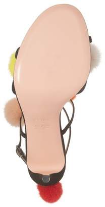 Fendi Genuine Mink Fur Pompom Sandal