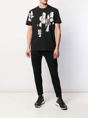 Neil Barrett spliced flower slim fit T-shirt