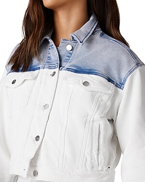 two tone denim jacket black