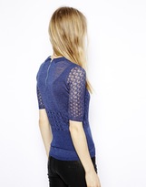 Thumbnail for your product : Twenty8Twelve Knitted Top with Short Sleeves and Collar