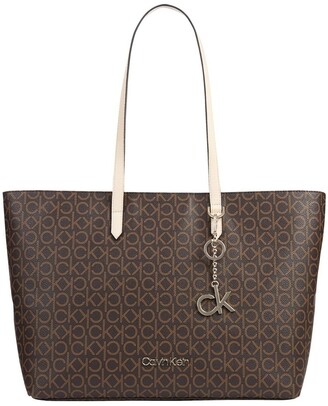 Calvin Klein Brown Double Handle Tote Bag K60K607427_0HJ - ShopStyle