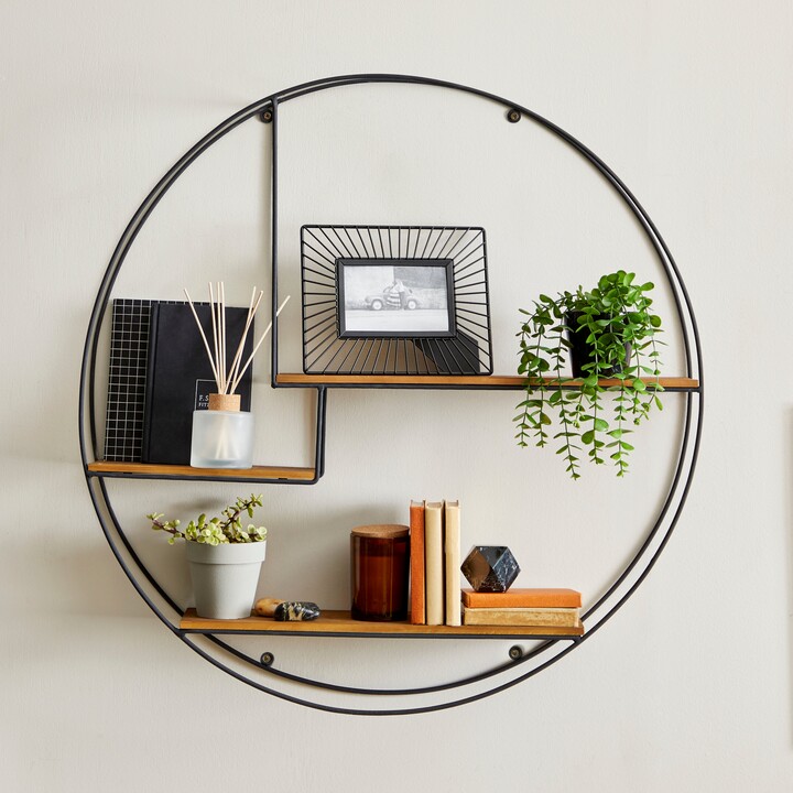 Dunelm Industrial Extra Large Circle Shelf Black ShopStyle Decor