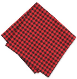 Bar III Men's Black Red Gingham Pocket Square, Created for Macy's