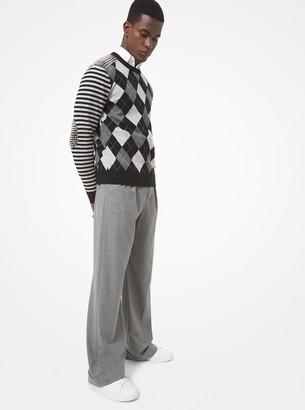 Michael Kors Studded Argyle Cashmere Sweater - ShopStyle