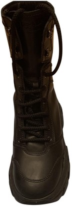 prada block heel combat boot