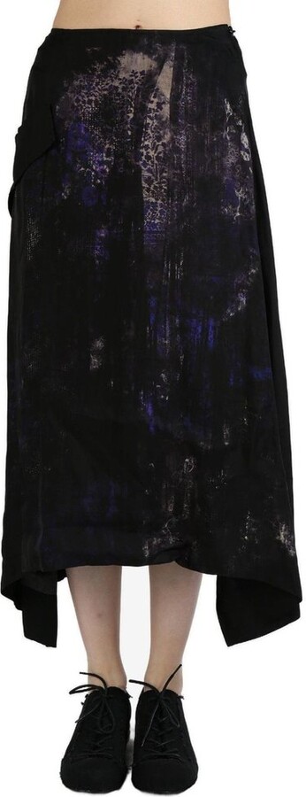 Y's Flower Pattern Cut-Off Pocket Skirt