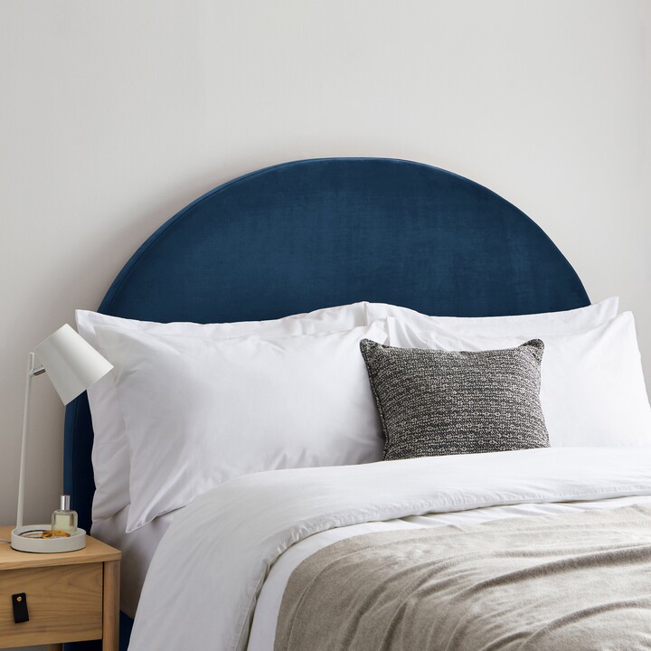 Dunelm Walter Faux Linen Headboard Folkstone Blue Folkstone Blue