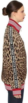 Dolce & Gabbana Logo Band Leopard Jersey Sweatshirt