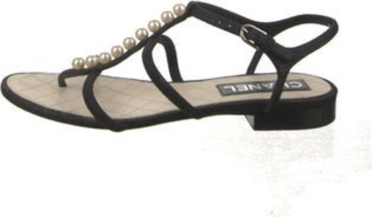 Chanel Pearl Sandals - 12 For Sale on 1stDibs