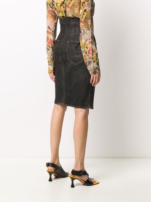 Jean Paul Gaultier Pre-Owned 1990s Super-High Waist Denim Skirt