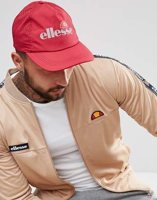 Ellesse Baseball Cap With Reflective Logo In Red