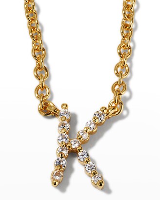 BaubleBar Nora 14K Gold Plated Cubic Zirconia Initial Necklace
