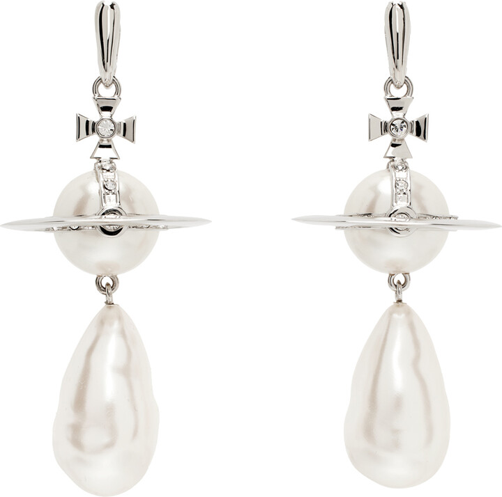 Vivienne Westwood Orb Crystal-embellished Pearl Bracelet in White