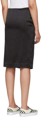 6397 Black Silk Side Slit Skirt