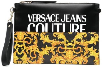 Versace Jeans Couture Barocco-print logo clutch bag