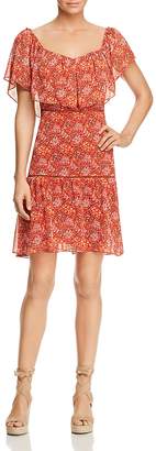 Rebecca Minkoff Lynne Shoulder-Detachable Ruffle Floral-Print Dress