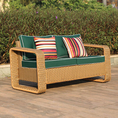 Latitude Run Mirryah 59.06'' Wicker Outdoor Loveseat