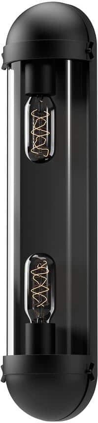 ALORA MOOD Cyrus 6-in 2 Light 60-Watt Clear Glass/Matte Black Vanity Light