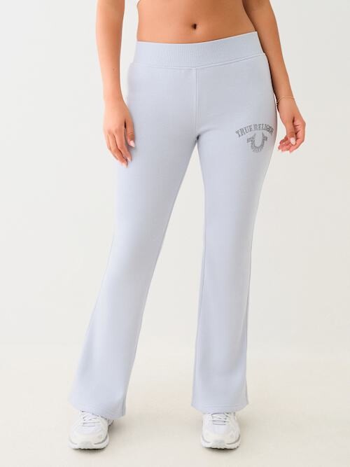 True Religion Crystal Logo Mid Rise Bootcut Sweat Pant