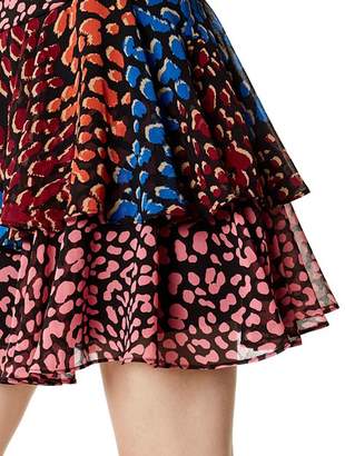 Karen Millen Mixed Leopard-Print Mini Dress