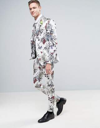 ASOS Wedding Super Skinny Suit PANTS in Cream Floral Print