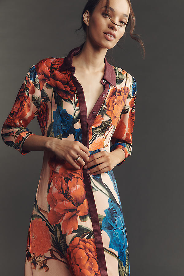 Bl Nk Printed Buttondown Shirt Dress