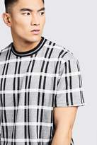 Thumbnail for your product : boohoo Step Hem Check T-Shirt With Rib Collar