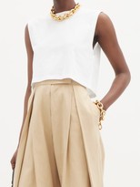 Thumbnail for your product : x karla The Sleeveless Crop Cotton-jersey Top - White