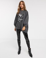 Thumbnail for your product : Religion virtuous oversized sweatshirt in wreath print