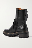 Thumbnail for your product : See by Chloe Mallory Buckled Leather Ankle Boots - Black