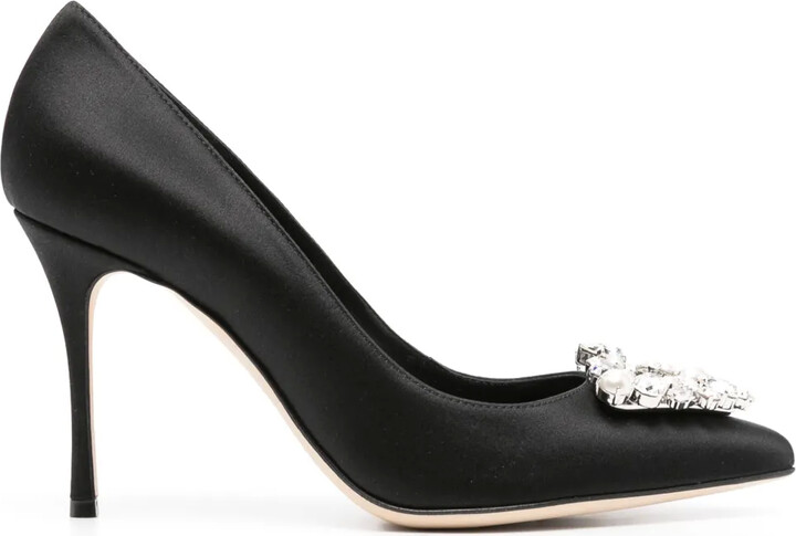 Sergio Rossi 90mm Crystal-Buckle Pumps