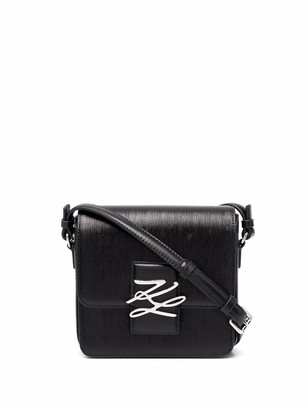 Karl Lagerfeld Paris autograph leather satchel