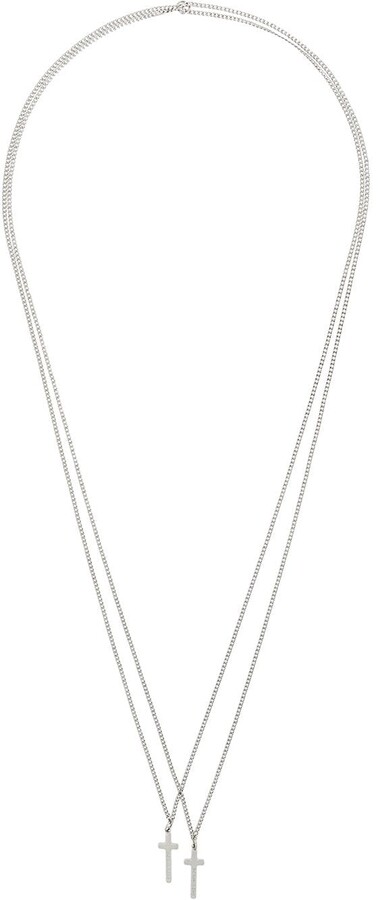 DSQUARED2 Double Cross Pendant Necklace - ShopStyle Jewelry